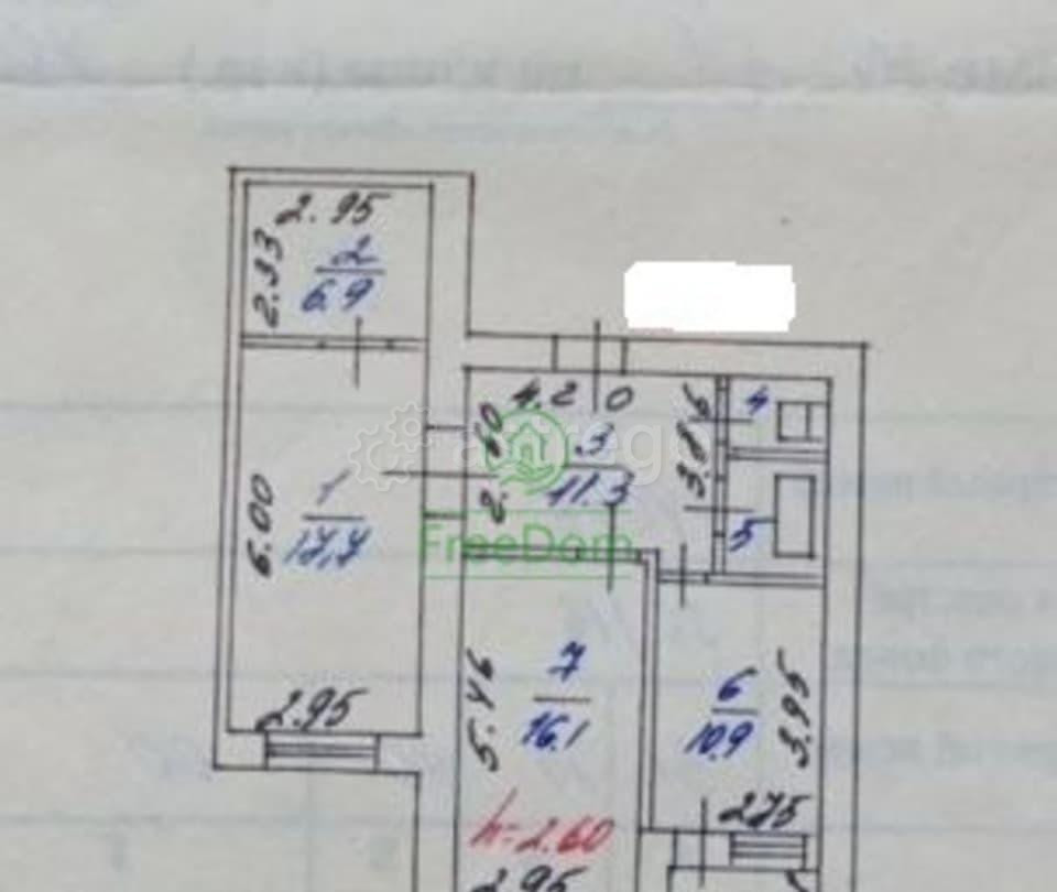 2-комн. квартира, 69 м2, 6/6 эт. Разумное - изображение 3