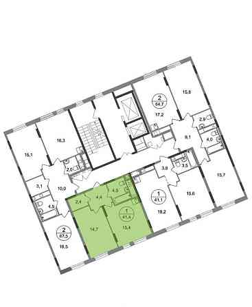 1-комн. квартира, 41 м2, 6/17 эт. Москва