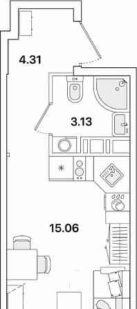 Студия, 23.4 м2, 9/12 эт. Санкт-Петербург
