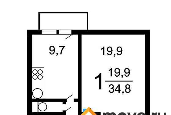 1-комн. квартира, 35 м2, 11/12 эт. Москва