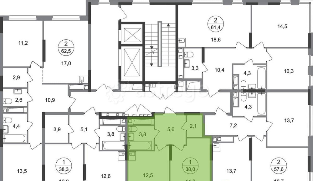 1-комн. квартира, 38 м2, 12/17 эт. Москва - изображение 3