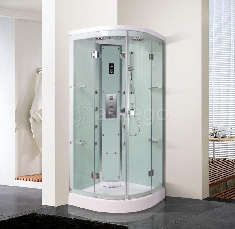 Кабина душевая 120х80х215 см Verner 1280S поддон низкий, стекло тонированное, стенка черная без элек Екатеринбург - изображение 1