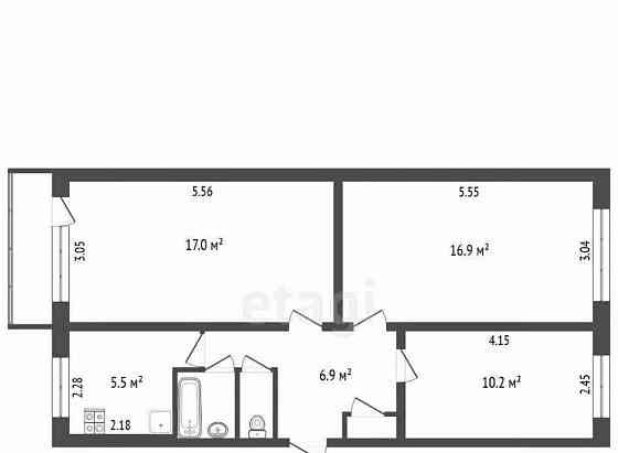 3-комн. квартира, 61.2 м2, 4/5 эт. Новодвинск