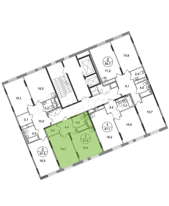 1-комн. квартира, 41 м2, 5/17 эт. Москва - изображение 2