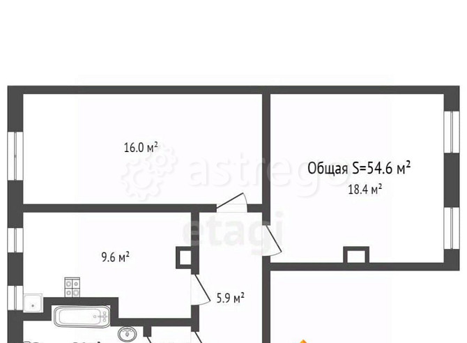 2-комн. квартира, 53.3 м2, 5/9 эт. Белокуриха - изображение 4