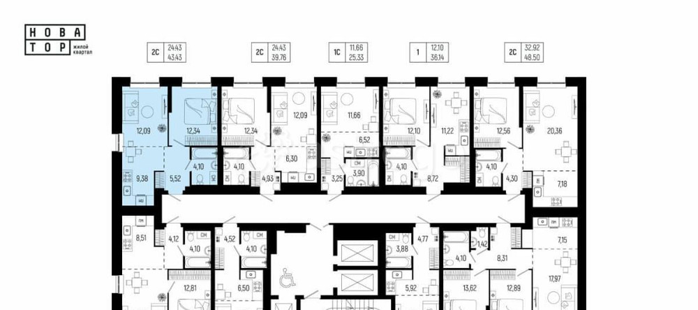 2-комн. квартира, 43.43 м2, 14/25 эт. Уфа - изображение 5