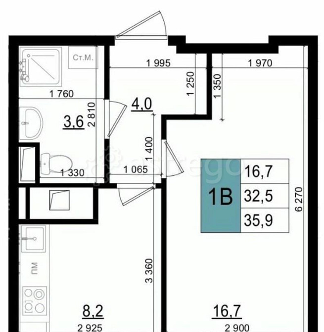 1-комн. квартира, 35.9 м2, 12/25 эт. Одинцово - изображение 1