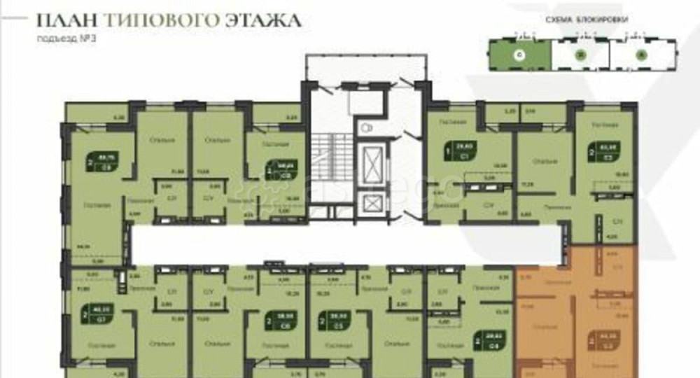 2-комн. квартира, 44.25 м2, 17/17 эт. Красноярск - изображение 2