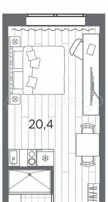 1-комн. апарт-ы, 24.2 м2, 6/13 эт. Санкт-Петербург - изображение 1