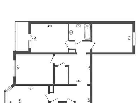 3-комн. квартира, 76.8 м2, 2/18 эт. Видное