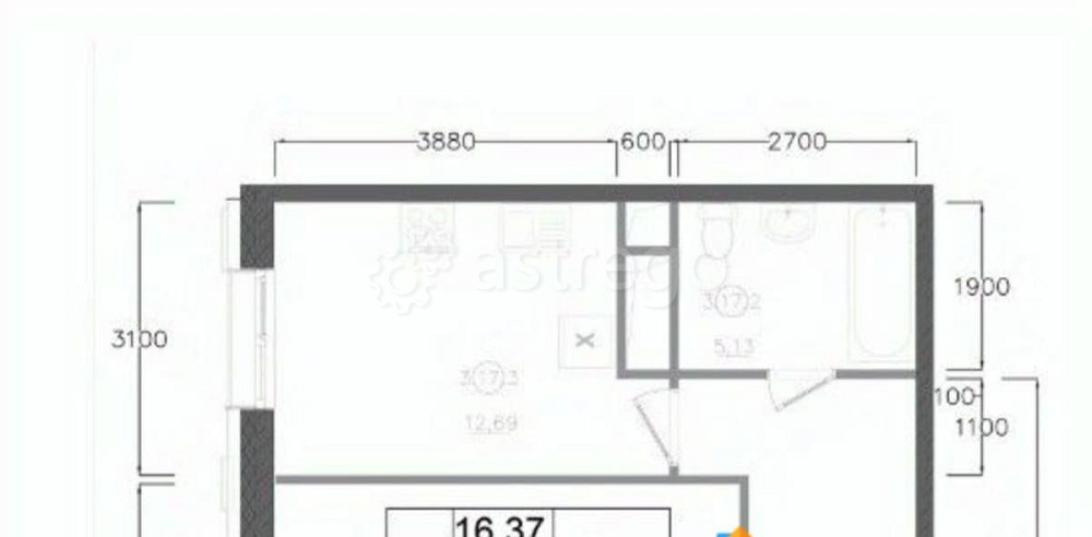 1-комн. квартира, 43.24 м2, 7/17 эт. Наро-Фоминск - изображение 1