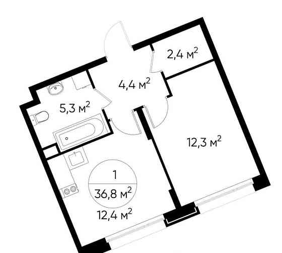 1-комн. квартира, 36 м2, 2/17 эт. Москва