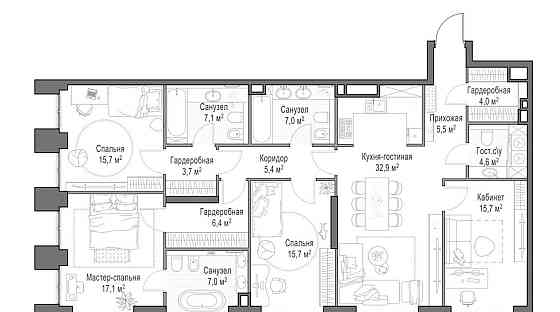 4-комн. квартира, 149 м2, 8/23 эт. Москва