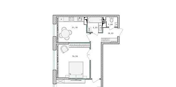 2-комн. квартира, 59.3 м2, 8/17 эт. Пушкино