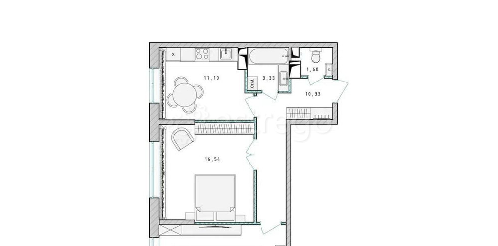 2-комн. квартира, 59.3 м2, 8/17 эт. Пушкино - изображение 1