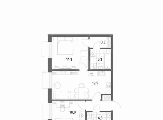 2-комн. квартира, 60.4 м2, 2/12 эт. Санкт-Петербург