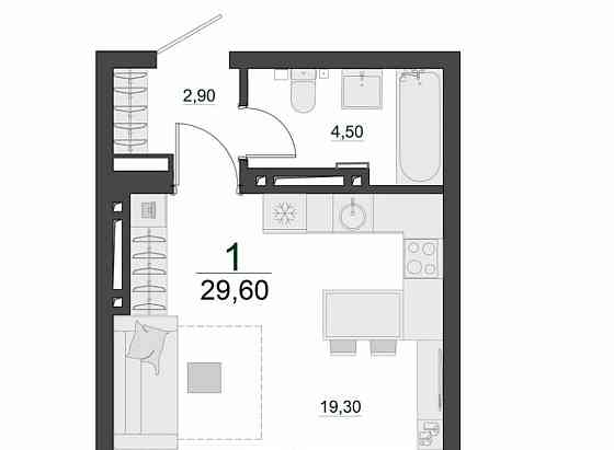 Студия, 29.6 м2, 23/23 эт. Красноярск