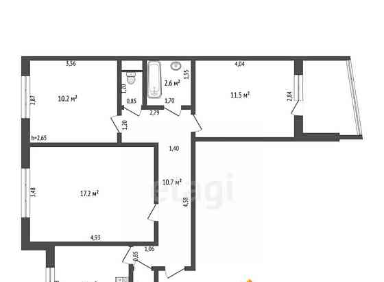 3-комн. квартира, 66.1 м2, 5/9 эт. Бийск