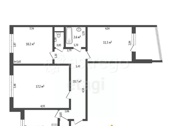 3-комн. квартира, 66.1 м2, 5/9 эт. Бийск - изображение 2