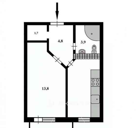 1-комн. квартира, 34 м2, 17/23 эт. Санкт-Петербург