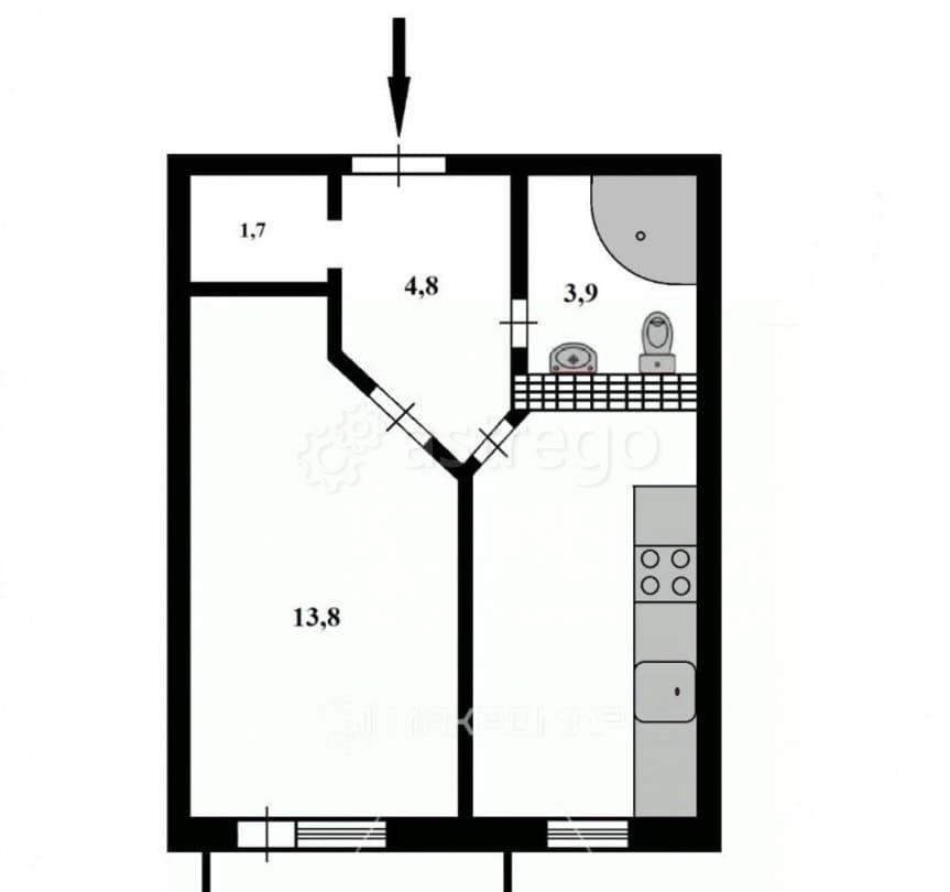1-комн. квартира, 34 м2, 17/23 эт. Санкт-Петербург - изображение 6