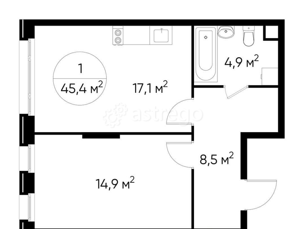 1-комн. квартира, 45 м2, 2/17 эт. Москва - изображение 1