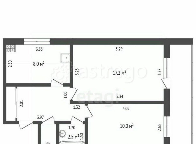 2-комн. квартира, 50.6 м2, 5/5 эт. Стерлитамак - изображение 1