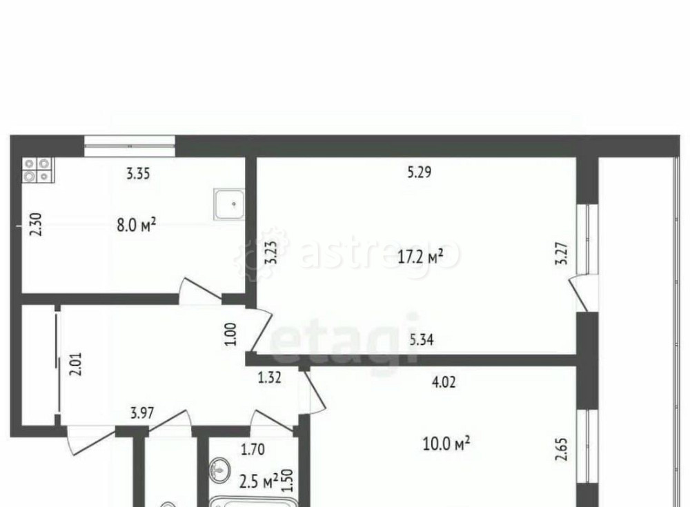 2-комн. квартира, 50.6 м2, 5/5 эт. Стерлитамак - изображение 1