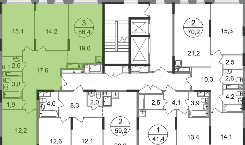 3-комн. квартира, 86 м2, 5/17 эт. Москва - изображение 5
