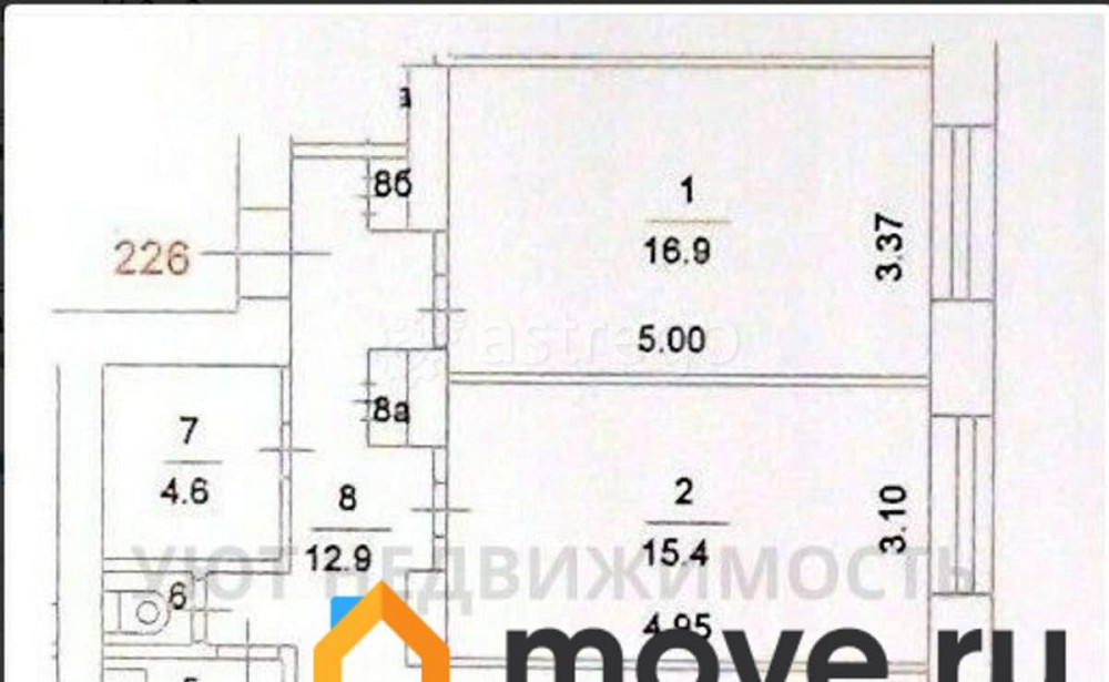 Комната, 25.4 м2, 9/9 эт. Москва - изображение 5