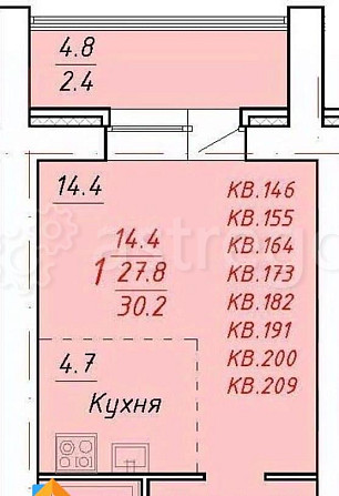 1-комн. квартира, 30.3 м2, 8/9 эт. Новоалтайск - изображение 1