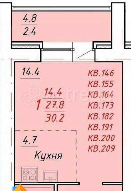 1-комн. квартира, 30.3 м2, 8/9 эт. Новоалтайск - изображение 1