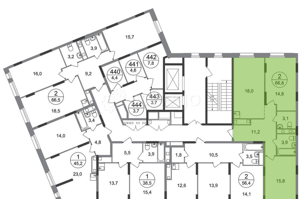 2-комн. квартира, 66 м2, 7/17 эт. Москва - изображение 4