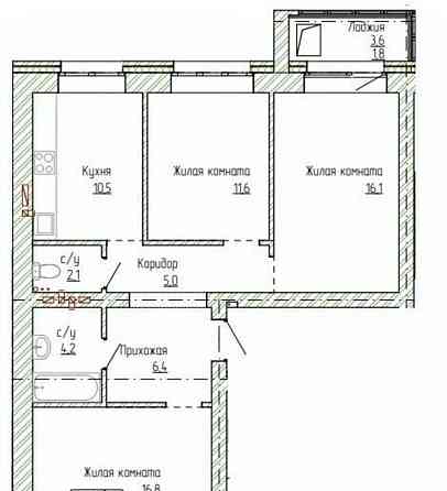 3-комн. квартира, 77.8 м2, 1/14 эт. Новоалтайск