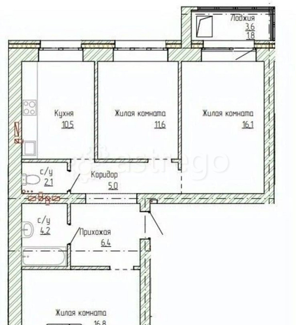 3-комн. квартира, 77.8 м2, 1/14 эт. Новоалтайск - изображение 1