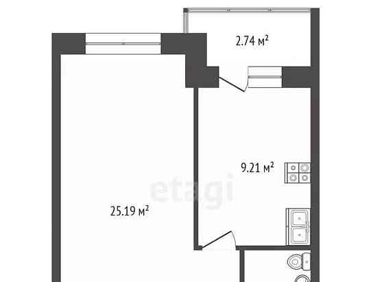 Студия, 40.1 м2, 1/3 эт. Архангельск