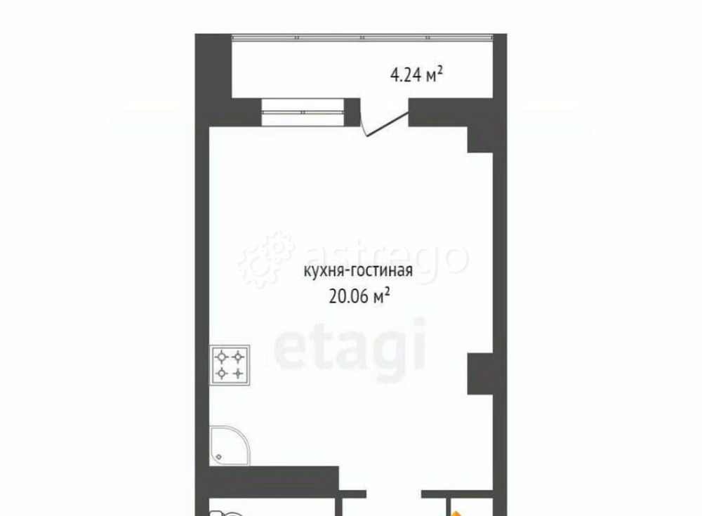 Студия, 30.9 м2, 7/25 эт. Красноярск - изображение 1