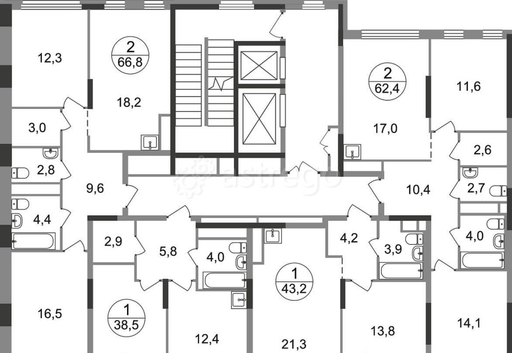 2-комн. квартира, 62 м2, 12/17 эт. Москва - изображение 10