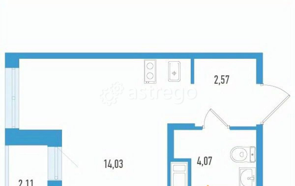 Студия, 21.73 м2, 4/12 эт. Санкт-Петербург - изображение 1