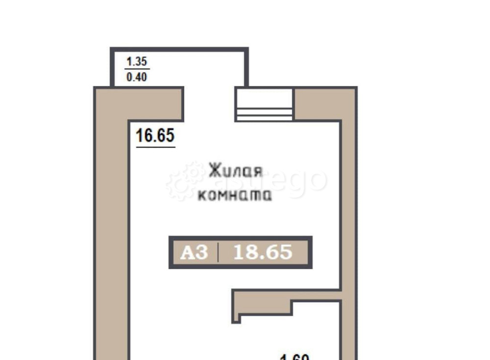 Студия, 18.65 м2, 8/9 эт. Красноярск - изображение 1