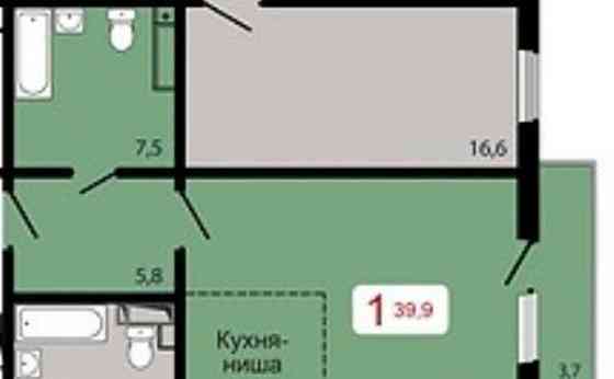 1-комн. квартира, 39.9 м2, 3/17 эт. Красноярск