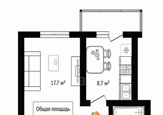 1-комн. квартира, 32.5 м2, 6/6 эт. Майма