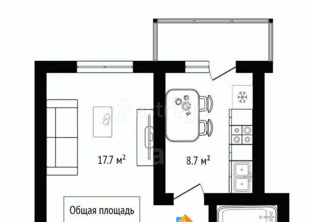 1-комн. квартира, 32.5 м2, 6/6 эт. Майма - изображение 3