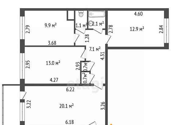 4-комн. квартира, 82.2 м2, 5/9 эт. Санкт-Петербург