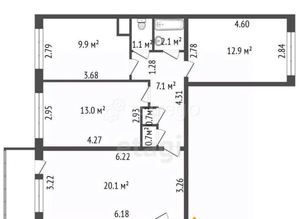 4-комн. квартира, 82.2 м2, 5/9 эт. Санкт-Петербург - изображение 1