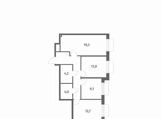3-комн. квартира, 71.3 м2, 2/8 эт. Санкт-Петербург
