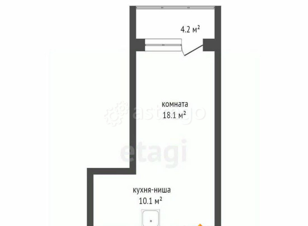 Студия, 32.9 м2, 16/19 эт. Красноярск - изображение 5