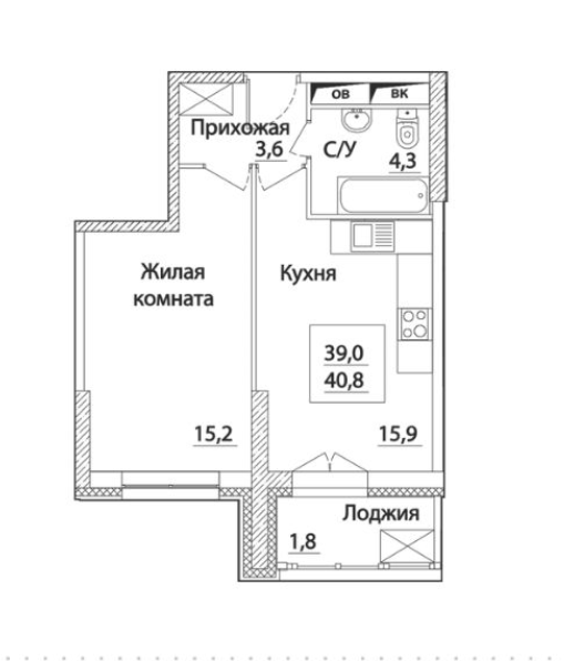 Продам 1-комн. квартиру,  40.8 м2,  12/24 этаж Москва - изображение 2