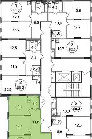 2-комн. квартира, 56 м2, 10/17 эт. Москва