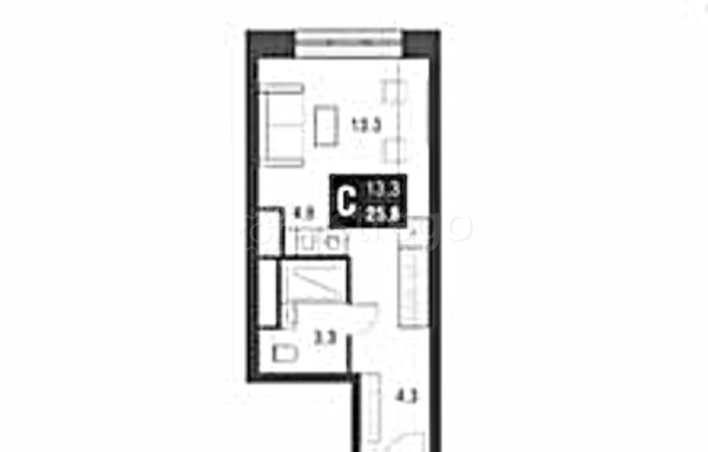 1-комн. квартира, 25.3 м2, 22/52 эт. Москва - изображение 9